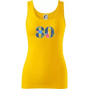 Dámské tričko Květinové číslo kreslené - 80 - Dámské tílko - XL ( Žlutá )