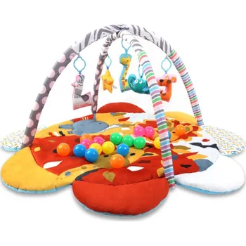 Koberec Hrací podložka TinyMini JL639-2B 2v1 květ s motivem safari