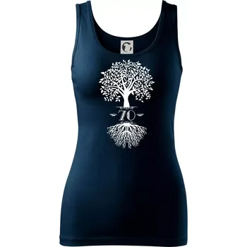 Dámské tričko Narozeninový strom 70 - Dámské tílko - XS ( Námořní modrá (velmi tmavá - téměř černá) )