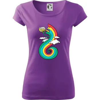 Dámské tričko Piju jako duha (Pecka design) - Dámské triko Pure - 2XL ( Fialová )
