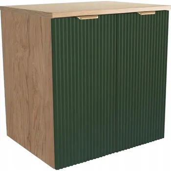 Koupelnový nábytek Koupelnová skříňka s rýhovanými dvířky Šalvějová/Ořech 60 cm Willy