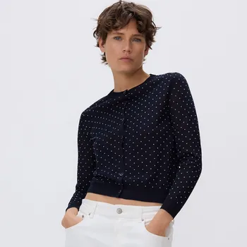 Dámský svetr Reserved - Kardigan s viskózou - tmavomodrá - 958IH-59X - 958IH-59X-L