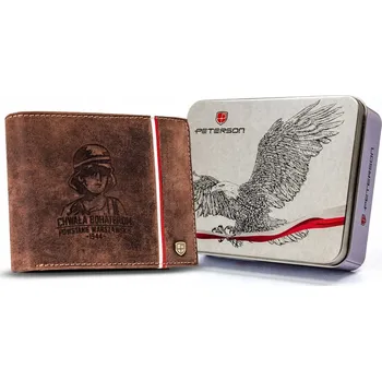 Peněženka Peterson pánská peněženka z přírodní kůže hnědá - muž