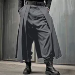 Originální pánské kalhoty s vlečkou dvojité Barva: Šedá, Velikost: 4XL