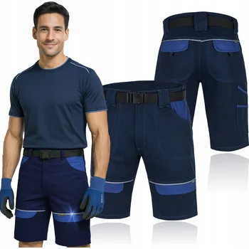 Pánské kraťasy Krátké pracovní Kraťasy Montérkové kalhoty 100% bavlna BOZP Tmavě modré
