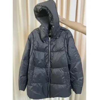 Dámská parka kožešinový kabát s mývalí kapucí Velikost: S, Barva (Varianta): No fur only Black