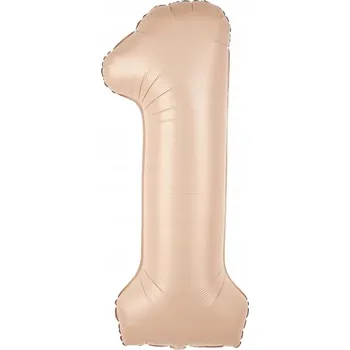 Balónek Fóliový balónek Číslice 1 JEDNA Narozeniny KARAMELOVÝ Krémový Ecru První rok 100cm