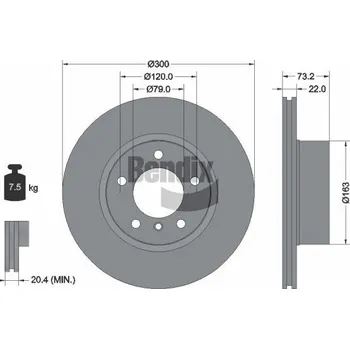 Brzdový kotouč Brzdový kotouč BENDIX Braking BDS1262HC
