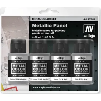 Modelářská barva Vallejo Metal Set: Metallic Panel