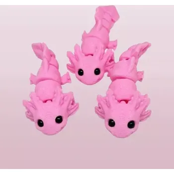 Figurka 3D tisk axolot růžový – unikátní pohyblivý model s realistickými detaily