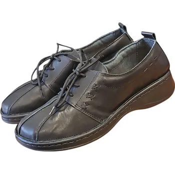 Dámské polobotky 6301 - 60 zdravotní kožené černé šněrovací polobotky s podporami kleneb nožních; česká výroba 36