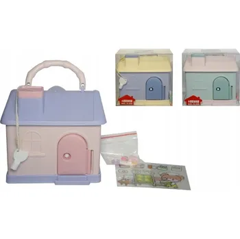 Pokladnička Pokladnička s uchem, uzamykatelná na klíč, domeček MIX (různé barvy)