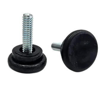 Nábytkové kování Stavitelný kluzák M6x22, pr.25x10mm, černá