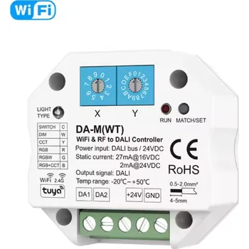 LED páska MXM Chytrý stmívač Tuya pro 24V RGB a bílé LED pásky – WiFi, Tuya, DALI, 15A