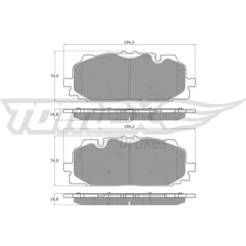 Brzdová destička Sada brzdových destiček, kotoučová brzda TOMEX TX 18-60