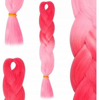 Syntetické vlasy Henlon na copánky Ombre Neon Světle Růžová 60 cm #AS2-32