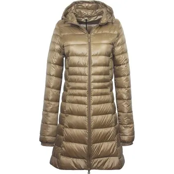 Dámská parka prošívaná zimní bunda s kapucí ve větších velikostech Barva: Šampaňská, Velikost: 3XL