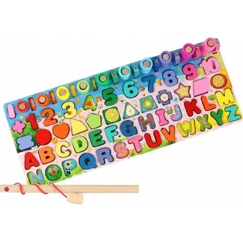 Dřevěná hračka Montessori vzdělávací tabule – Tvary a písmenka