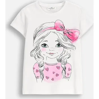 Dívčí oblečení Dětské tričko pro dívky bílé barvy 092 Coccodrillo ZC5