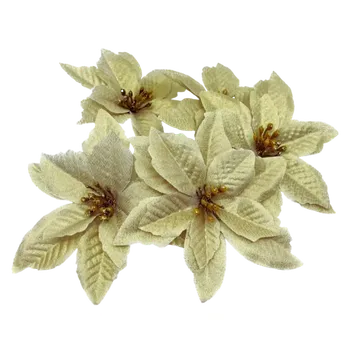 Vánoční dekorace Vánoční hvězda krémová průměr 14 cm