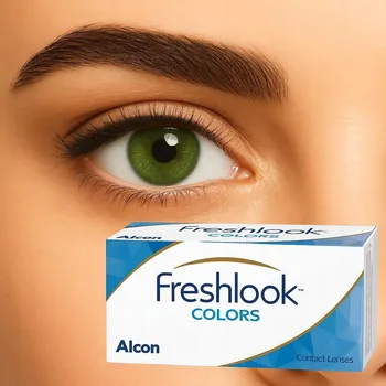 Kontaktní čočky Alcon Freshlook Zelené hydrogelové kontaktní čočky bez dioptrií - měsíční