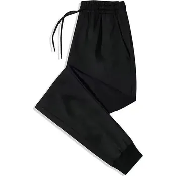 Pánské kalhoty Zateplené pánské kalhoty s prošíváním a podšívkou Velikost: 3XL, Barva (Varianta): Pure black [Spring and Autumn thin]]