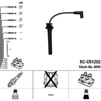 Zapalovací kabel Sada kabelů pro zapalování NGK RC-CR1202