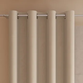 Dekorační velvet závěs s kroužky VELVI 003 světle béžová 140x250 cm (cena za 1 kus) MyBestHome