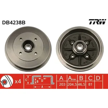 Brzdový buben Brzdový buben LUCAS DB4238B