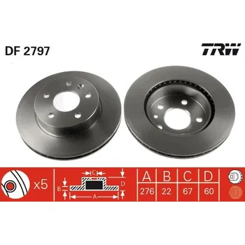 Brzdový kotouč Brzdový kotouč LUCAS DF2797