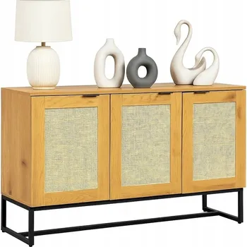 Komoda KOMODA DO OBÝVÁKU LOŽNICE VE STYLU BOHO BARVA DUB RATTAN VÝPLET ČELO MDF