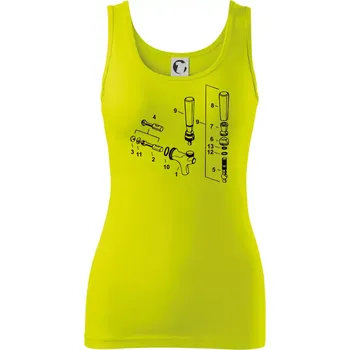 Dámské tričko Pípa nákres - Dámské tílko - 2XL ( Limetková )