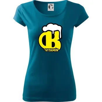 Dámské oblečení Pivo vitamín B - Dámské triko Pure - XL ( Petrolejová )