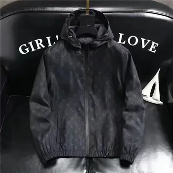 Pánská bunda Pánská UV bunda – tenká, s kapucí, plaid vzor, ochrana proti slunci Barva: Černá, Velikost: 3XL