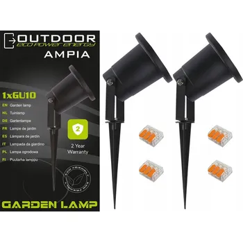 Lampička Solární lampa zapichovací lampa Eco Power Energy černá 31,5 cm 2 ks