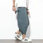 Pánské bavlněné kalhoty s nízkým pasem – hip hop styl Barva: Šedá, Velikost: 5XL