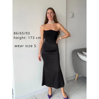 Dámské šaty šaty na svatbu a večírek s korzetovým živůtkem Barva: Černá, Velikost: XS