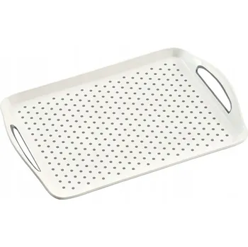 Protiskluzový servírovací tác bílý, snídaňový, 45x32 cm Kesper