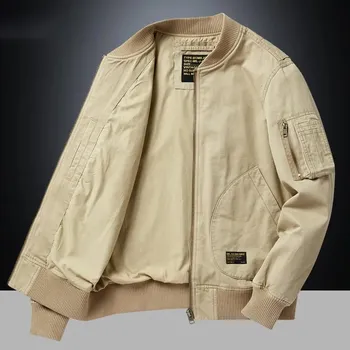 Pánská móda Pánská bomber bunda zimní pracovní vzhled Barva: Khaki, Velikost: 3XL