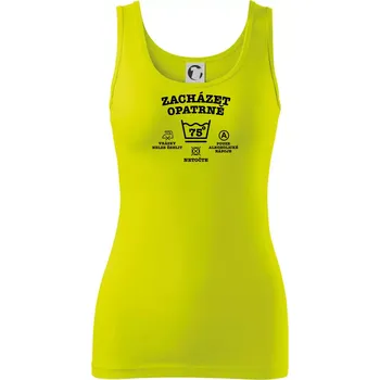 Dámské tričko Zacházet opatrně 75 - Dámské tílko - L ( Limetková )