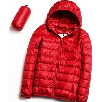 Pánský zimní kabát zimní bunda s kapucí, skládací do sáčku, voděodolná Barva: Červená, Velikost: 7XL