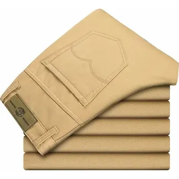 Pánské kalhoty Pánské rovné kalhoty do pasu v klasickém střihu Velikost: 30, Barva (Varianta): 919 trousers-khaki