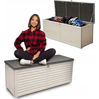 Úložný box Zahradní úložný box GRINDI in the garden 390 l béžový plast