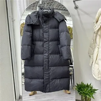 Dámská parka Dámská péřová bunda s kapucí – na zimu Barva: Černá, Velikost: ONE SIZE