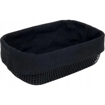 KOŠÍK kovový DRÁTĚNÝ s látkou na CHLÉB pečivo 28x18x9,5 cm