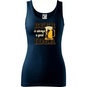 Dámské tričko Beer idea - Dámské tílko - M ( Námořní modrá (velmi tmavá - téměř černá) )