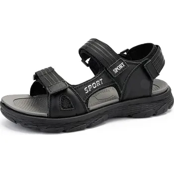 Dámské sandále Pánské kožené sandály na léto Barva: Černá, Velikost: 45