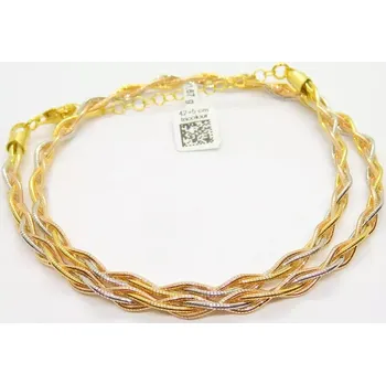 Souprava šperků Klenoty Budín Dámský gravírovaný stříbrný náhrdelník tricolor ryz. 925/1000 42+5cm 11,67gr 031048100003 (Klenoty Budín Dámský gravírovaný stříbrný náhrdelník tricolor ryz. 925/1000 42+5cm 11,67gr 031048100003)