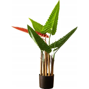 umělá květina UMĚLÝ KVĚT ALOKÁZIE, VELKÁ rostlina, podlahová dekorace do obýváku, 85 cm