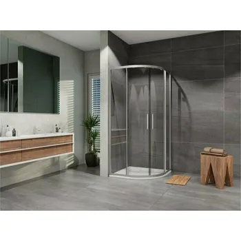 Kout sprchový Lansanit Vati 790×790 mm chrom/čiré sklo R550, včetně vaničky